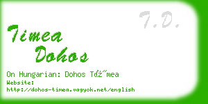 timea dohos business card